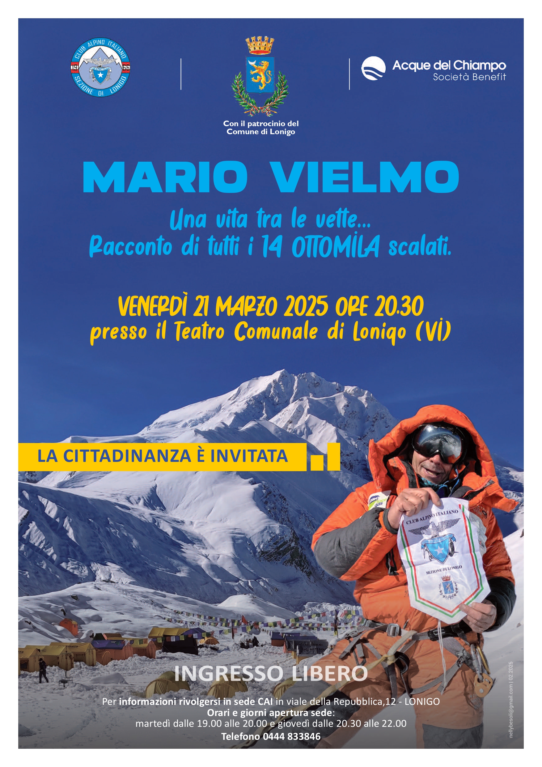 Acque del Chiampo | Mario Vielmo al teatro comunale di Lonigo Acque del Chiampo | Mario Vielmo al teatro comunale di Lonigo